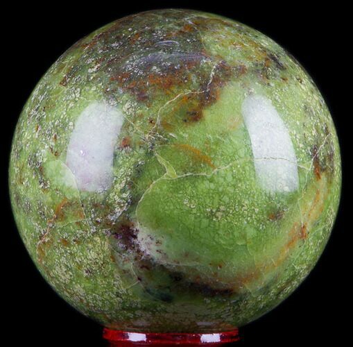 Polished Green Opal Sphere - Madagascar #78759